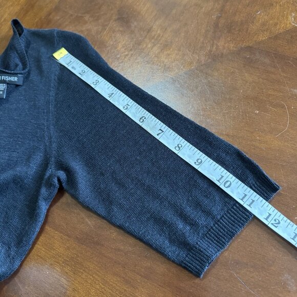 Eileen Fisher Tunic Sz XS Linen Silk Blend V Neck Half Sleeve Asymmetrical Hem - Picture 12 of 16